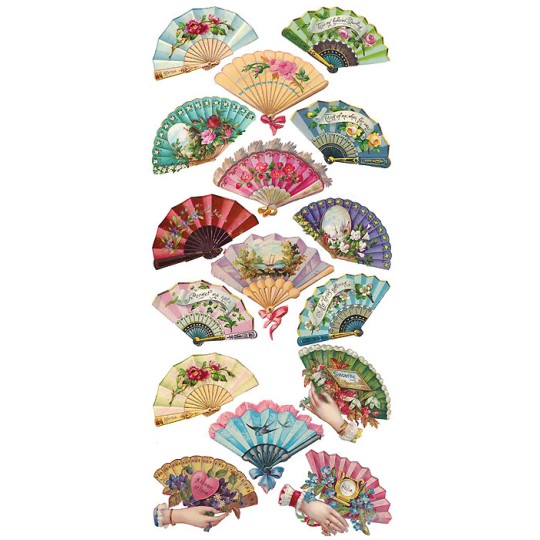 1 Sheet of Stickers Floral Fans
